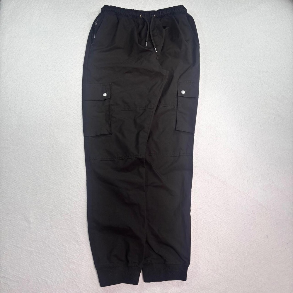 Essentials Cargo Jogger Pants Black Size Large Techwear Utility